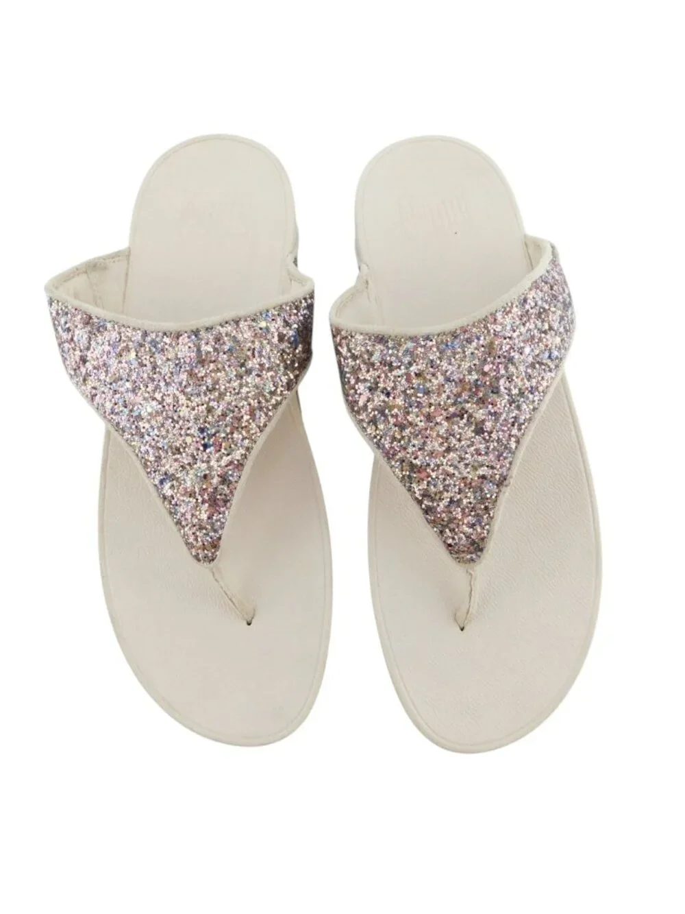 FITFLOP Champagne Glitter Bling Thong Sandals 10